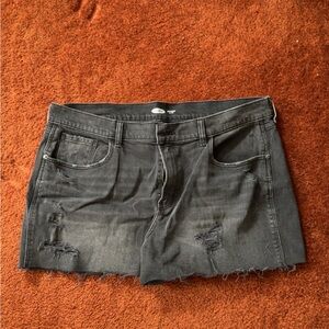 Distressed Black Denim & White Denim shorts